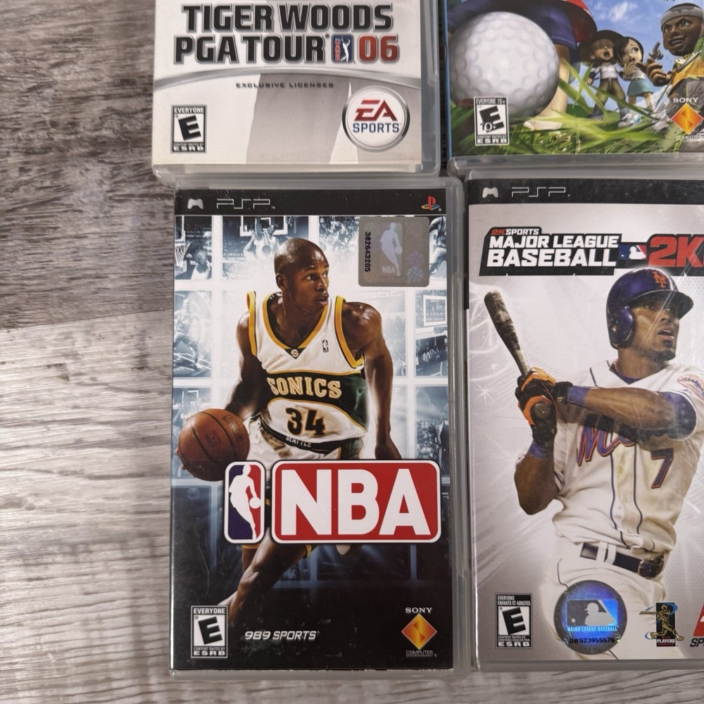 Lot of 4 PSP Games  Tiger‎ Woods PGA Tour Hot Shots Golf NBA MLB 2k8 - Picture 2 of 7